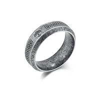 Skcess Anillos de boda para hombre de acero inoxidable, nudo celta vikingo, forma de árbol, anillos de boda para hombre, tallas 54-70