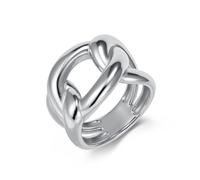 Skcess Anillos de compromiso de acero inoxidable para hombre, 18 mm, forma de nudo del infinito, anillos de boda para hombres, unisex, talla 52-62, Acero inoxidable, Sin circonita