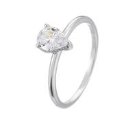 Skcess Anillos de oro blanco 9 K, para mujer, moissanita, color blanco, anillo de boda, anillo de solicitud, anillos para mujeres, 45 (14.3), Moissanite, Moissanita