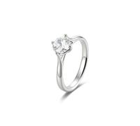 Skcess Anillos de pareja de oro blanco Au 375/585/750 con moissanita, alianzas solitarias, Oro blanco 585 de 14 quilates, Moissanita