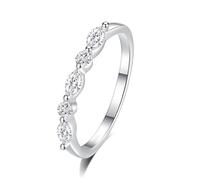 Skcess Anillos de piedras preciosas 950 de oro blanco y platino de 9 quilates, 14 quilates, 18 quilates para mujer, anillos de piedras preciosas de diamante creados en laboratorio para mujer, 9.5