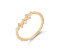 Skcess Au 375/585/750 - Cinta de boda con moissanita, fina filigrana, Oro amarillo de 18 quilates (750), Moissanita