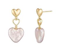 Skcess MM Ohrringe 925 Sterling Silber Herzform Perle Form Ohrhänger, Ohrringe Jugendstil Gold