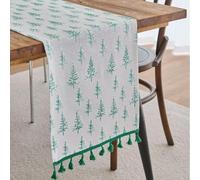 Skcess Table Runner Verde Beige Impreso Cedro Patrón con Borlas Mantel Camino de Mesa de Poliéster Algodón Camino de Mesa Camino de Mesa Camino de Mesa Camino de Mesa Camino de Mesa Camino de Mesa