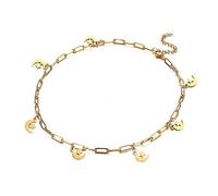 Skcess Tobillera de oro blanco de 18 quilates 750 para mujer, cadena de oro de 18 quilates con estrella, joya para el pie para adolescentes y niñas, Oro amarillo de 18 quilates (750), Sin circonita