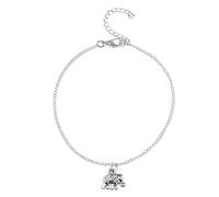 Skcess Tobillera para mujer, aleación de elefante, verano, vacaciones, para mujeres, niñas, madre, plata, para mujer, 20 + 5 cm, tamaño ajustable