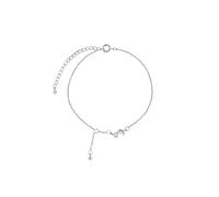 Skcess Tobillera para mujer Boho 25,5 cm, cobre Mood estrella con circonitas, tobillera para mujer, sandalia de verano para playa, sandalias descalzas, joyas plateadas para mujer