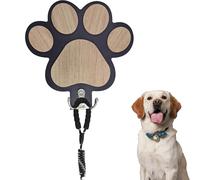 SKDFHOD Perchero para Perros con Ganchos, Portallaves de Madera, Colgador Llaves, Gancho Percha Pared Soporte para llaves Perro y Pata Impresiones, Patas para Accesorios y Collares (Negro)