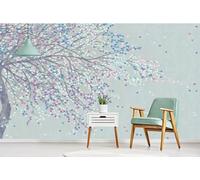 skdhlifpj Papel Pintado Fotográfico 3d Árbol De Ciruelo En Flor 150cmx105cm Árbol Floral Moderno En Acuarela Tejido No Tejido Decoración Paredes Fotomurales