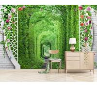 skdhlifpj Papel Pintado Fotográfico 3d Bosque Verde Más Allá De La Ventana 300cmx210cm Paisaje Natural De Parque Bosque Y Cenador Tejido No Tejido Decoración Paredes Fotomurales