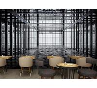 skdhlifpj Papel Pintado Fotográfico 3d Espacio Visual Abstracto 430cmx300cm Columnas Metálicas Y Espacio Arquitectónico De Acero Tejido No Tejido Decoración Paredes Fotomurales
