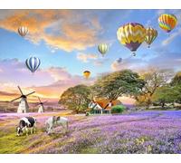 skdhlifpj Papel Pintado Fotográfico 3d Flores De Lavanda 200cmx140cm Campos Agrícolas Bucólicos Mar De Flores Praderas Globo Aerostático Tejido No Tejido Decoración Paredes Fotomurales
