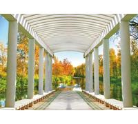 skdhlifpj Papel Pintado Fotográfico 3d Selva Tropical 350cmx245cm Paisajes Naturales Del Lago Columnas Blancas Tejido No Tejido Decoración Paredes Fotomurales