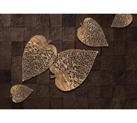 skdhlifpj Papel Pintado Retro 3d Tejido No Tejido Fotográfico Fondos De Pared Europeos Vintage Con Motivos De Madera Y Hojas Doradas En Relieve 400cmx280cm Madera Rayas Fotomurales