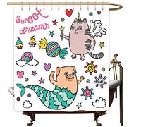 SKDSArts - Cortinas de Ducha para baño con Animales bajo el mar, Buceo rodeado con jamb de Peces, esnórquel de Buceo, Deportes acuáticos, Color Azul Oscuro