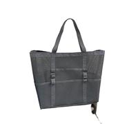 Skdvy Beach Bag, Bolsa de playa grande de verano con múltiples bolsillos for toallas, bolsa de playa duradera de malla for juguetes, bolsa de playa con bolsillo impermeable for ropa interior(Gray)