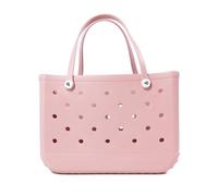 Skdvy Beach Bag, Bolsa Extragrande De Verano EVA For Playa,cesta For Mujer Picnic Mano Impermeable Agujeros Compras Hombro(Pink,35 30 12)