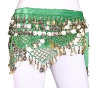Skdvy Belly Dance Hip Bufanda Belly Dance, Cadena for la Cintura for Danza del Vientre, Bufanda for la Cadera, cinturón con Monedas for Danza del Vientre, cinturón for Bailar, 12 Colores a ele