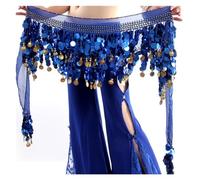 Skdvy Cinturón De Baile,Cinturón Danza del Vientre Mujer Belly Dance Ropa Moda Gasa Belly Dance Falda Hip Wrap Scarf Sequin Balanda Pasta Trajes de Escenario(2)