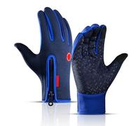 Skeadex Freezer Guantes térmicos, cálidos guantes de invierno con función de pantalla táctil, guantes térmicos impermeables, ideales para trabajos al aire libre, correr y ciclismo (azul, S)