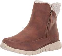 SKEAJ|#Skechers 44779 , Chestnut Micro Leather/Natural Faux Sherpa Csnt), 6.5 (39.5 EU) EU