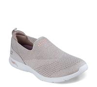 Skechers 104164 TPE, Zapatillas Mujer, Taupe Heathered Knit/Peach Trim, 35 EU