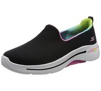 Skechers 124867 BKHP, Zapatillas Mujer, Textil Negro, Ribete Rosa Intenso, 41 EU