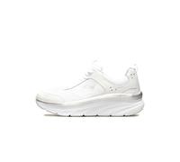 Skechers D'lux Walker Infinite Motion, Zapatillas Mujer, White Silver Leather White Mesh Silver, 38.5 EU