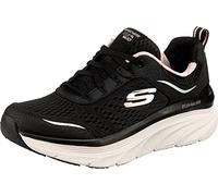 Skechers D'lux Walker Infinite Motion, Zapatillas Mujer, Black Leather Mesh Pink Trim, 36 EU