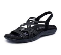 Skechers Sandalia para mujer Reggae Slim Simply Stretch Negro Gore 40 EU