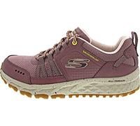 Skechers - 180061 Mve, Zapatillas de Senderismo de Corte Bajo para Mujer, Malla de Cuero Malva Ribete Amarillo, 36 EU