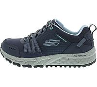 Skechers - 180061 Nvbl, Zapatillas de Senderismo de Corte Bajo para Mujer, Malla de Cuero Azul Marino Ribete Azul, 37 EU