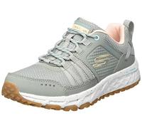 Skechers 180061 OLV, Trekking de Corte bajo Mujer, Olivgrünes Netzgewebe, Hellrosa Rand, 35 EU
