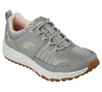 Skechers - 180061 Olv, Zapatillas de Senderismo de Corte Bajo para Mujer, Malla de Cuero Olivo Ribete Rosa Claro, 40 EU