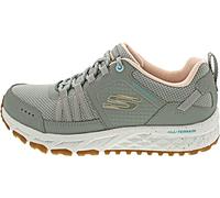Skechers - 180061 Olv, Zapatillas de Senderismo de Corte Bajo para Mujer, Malla de Cuero Olivo Ribete Rosa Claro, 41 EU