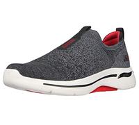 Skechers 216256 BKRD, Zapatillas Hombre, Tela Negra y Gris con Ribete Rojo, 45 EU
