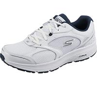 Skechers 220371 WNV, Zapatillas Hombre, White And Navy Leather Textile, 42 EU