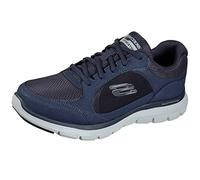 Skechers 232222 Nvy, Zapatillas Hombre, Navy Leather PU Mesh Trim, 42 EU
