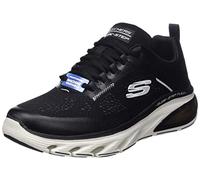 Skechers 232535 BKW, Zapatillas Hombre, Malla Negra sintética con Ribete Blanco, 42 EU