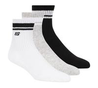 Skechers 3 Pack Boys' Crew medias o calcetines? en Blanco/Negro, talla Media
