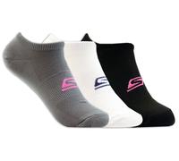Skechers 3 Pack No Show Stretch medias o calcetines? en Blanco/Negro, talla Media