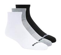 Skechers 3 Pack Quarter Crew Sport medias o calcetines? en Negro/Blanco/Gris, talla Grande