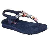 Skechers Meditation Glass Daisy, Sandalias de Punta Descubierta Mujer, Navy/Multi, 38 EU