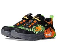 Skechers 400615L BKOR, Zapatillas, Black Synthetic/Orange & Green Textile/TR, 27.5 EU