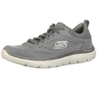 Skechers 52812-CHAR_42, Zapatos Deportivos Hombre, Charcoal Leather/Mesh/Trim, EU