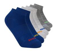 Skechers 6 Pack Low Cut Non Terry medias o calcetines? en Azul/Gris, talla Pequeña