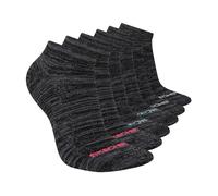 Skechers 6-Pack Performance Low Cut Socks, Breathable & Cushioned Footbed Calcetines, Color Gris Oscuro Jaspeado, 9-11 Mujeres