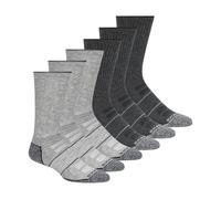 Skechers 6 Pack Work Crew Socks Calcetines, Gris Heather/Steel Grey, 43-47 Hombres