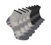 Skechers 8-Pack Work Collection High Quarter Crew Socks, Extra Cushion & Mesh Ventilation Calcetines, Gris frío/Gris Acero, 10-13 Hombres