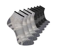 Skechers 8-Pack Work Collection Quarter Crew Socks, Extended Cushion & Mesh Ventilation Calcetines, Gris frío/Gris Acero, 10-13 para Hombre